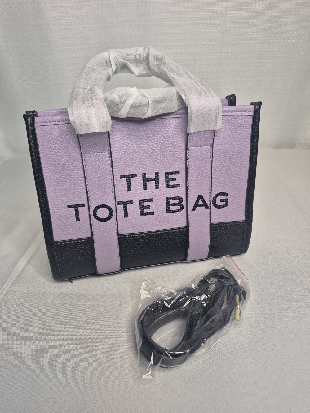 Fashion Lavender & Black Tote Bag NWOT - Picture 8 of 12